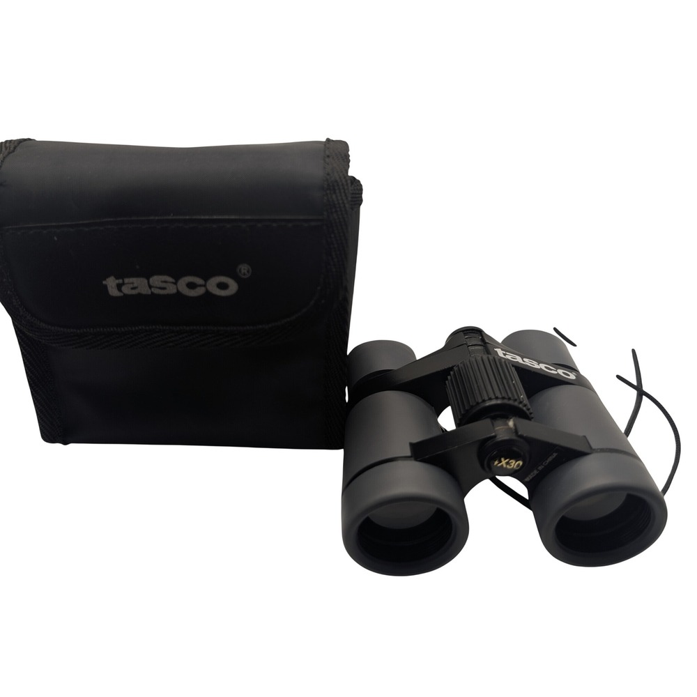 Tasco Binoculars Gray 4x30 Compact Porro Prism Optics with Case Strap